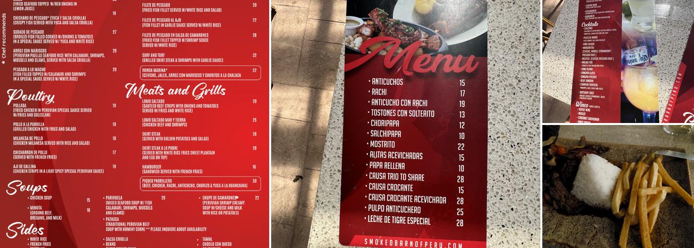 Smoked Barn of Peru Menu