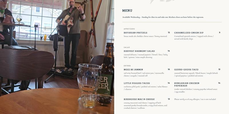 Birdhouse Brewing Company Menu