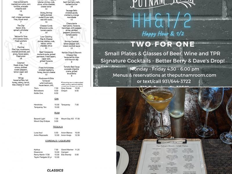 The Putnam Room Menu