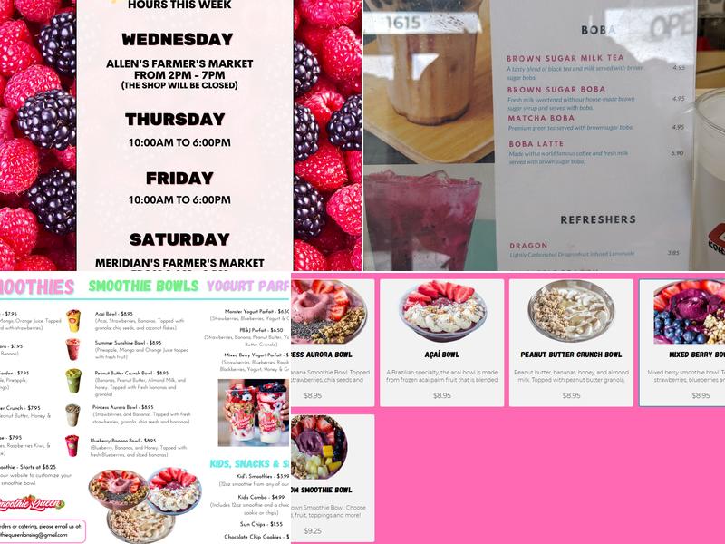 Smoothie Queen Menu
