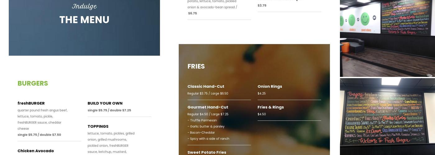 freshBURGER Menu
