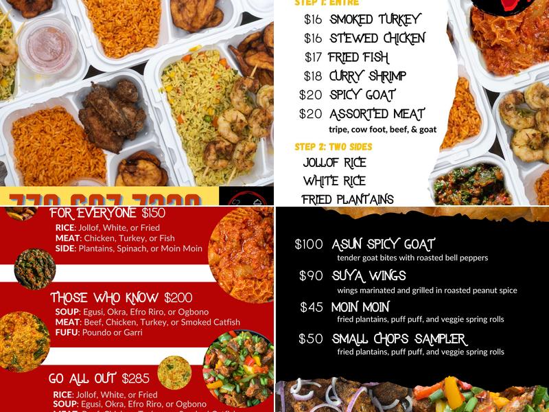 Bubbles African Kitchen Menu