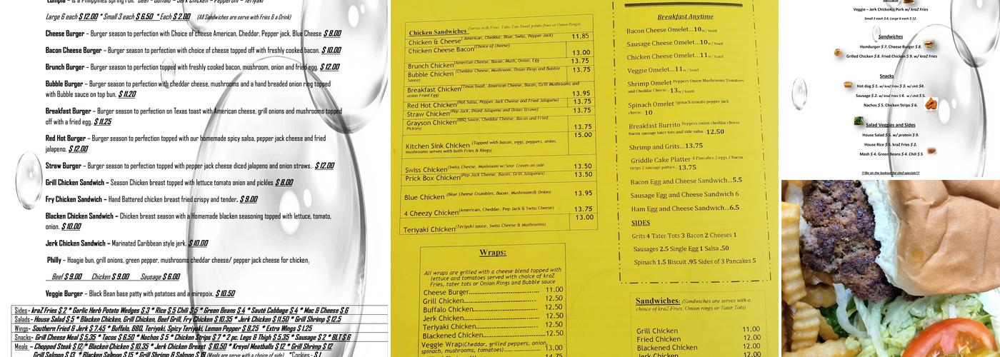 Fed's Bubble LLC, Menu