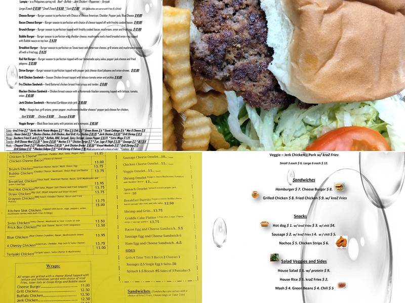 Fed's Bubble LLC, Menu