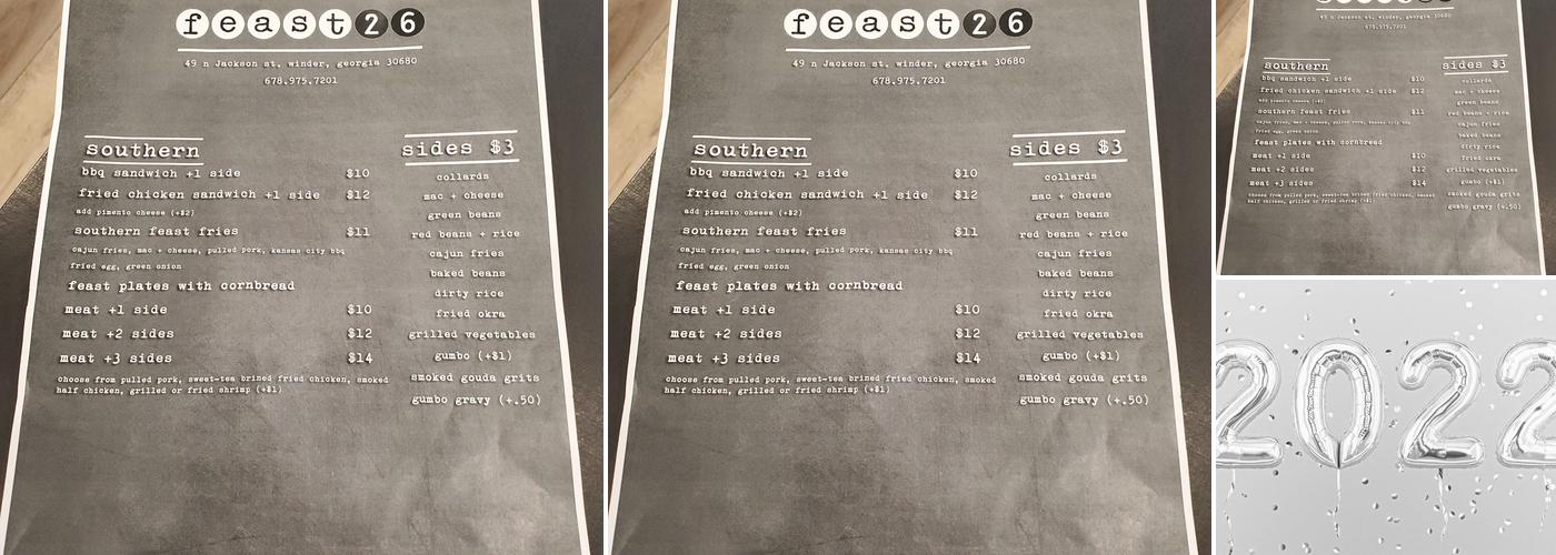 Feast26 Menu