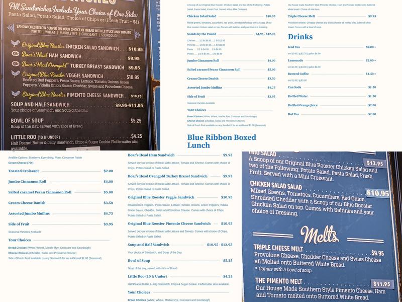 Blue Rooster Menu