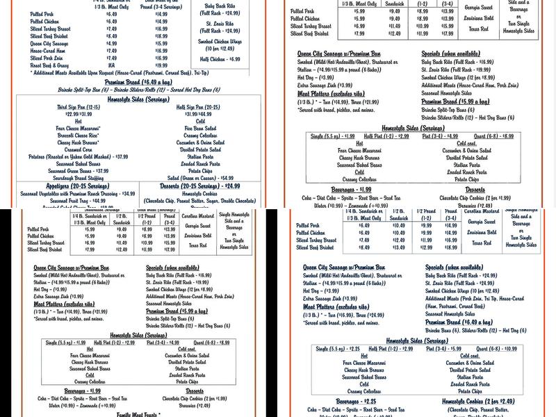 Bert's Quality Provisions Menu