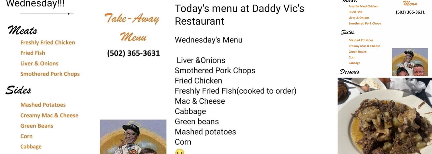 Daddy Vic's Soul Food Menu