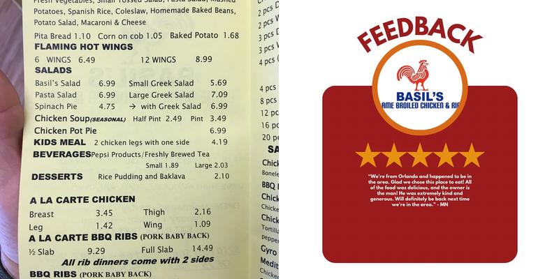 Gyro Chicken Ribs Menu