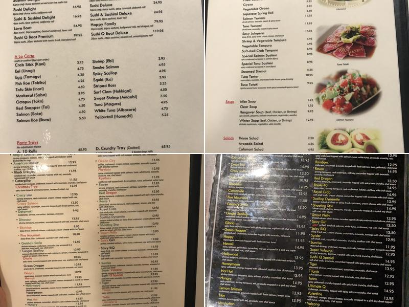 Sushi Q6 Normandy Menu