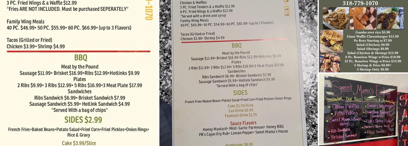 Sweet Mama's Soulfood and More Menu