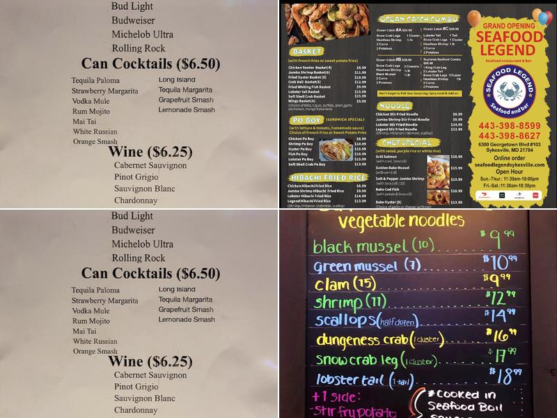 Legend Buffet Menu