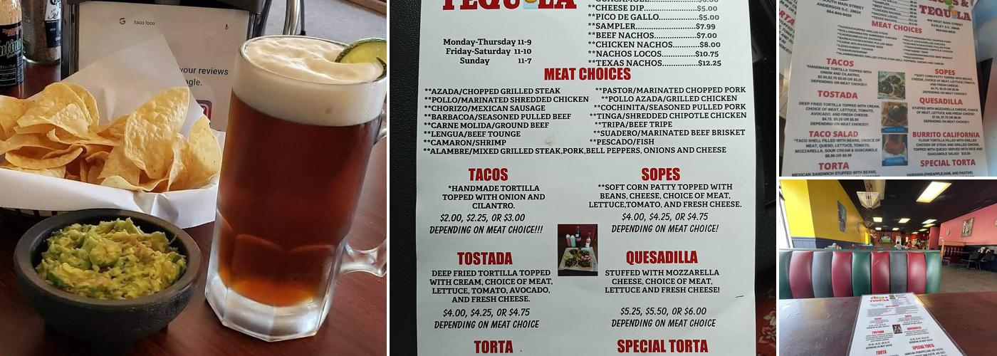 Tacos & tequila Menu