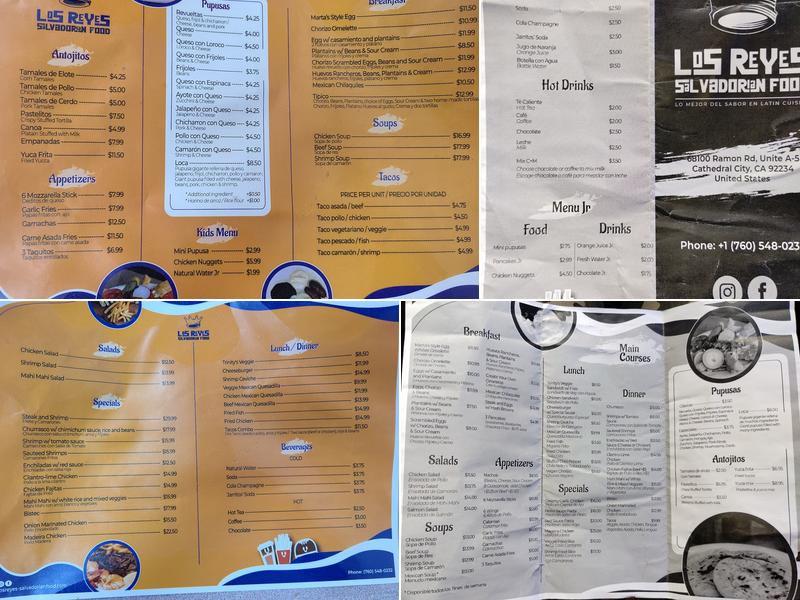 Los Reyes Salvadorian Food Menu