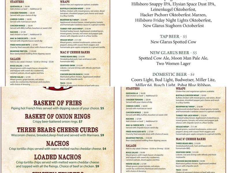CranBrew Pub Menu