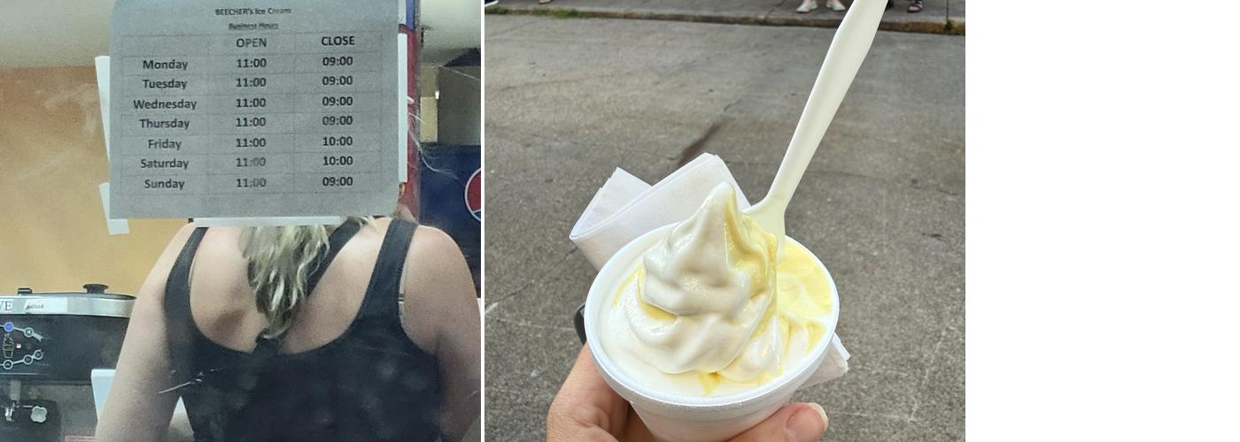 Beecher's Ice Cream Menu