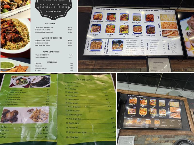 Sophina's Cafe Menu