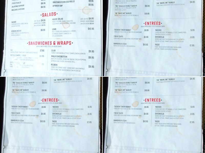 Cissy's Trackside Pub Menu