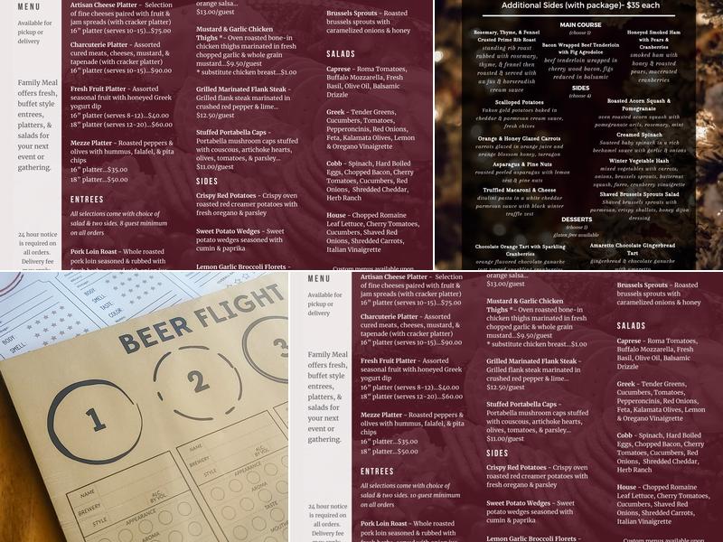 Family Meal: Private Chef To Go Menu