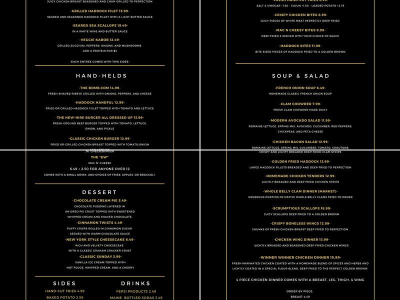 CHEW 62 Menu