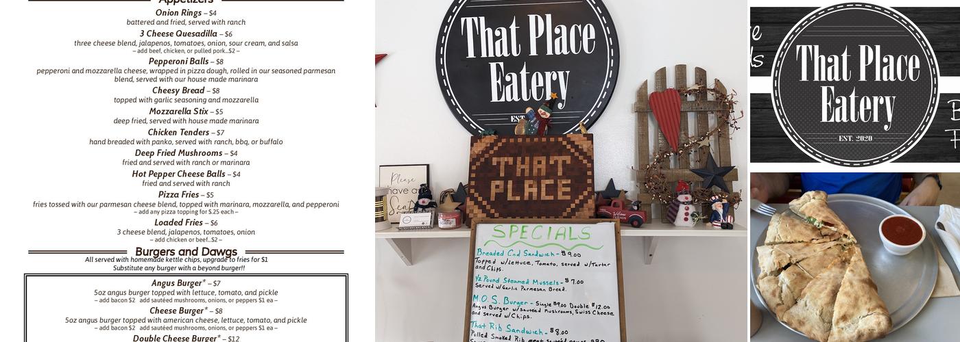That Place Eatery Menu