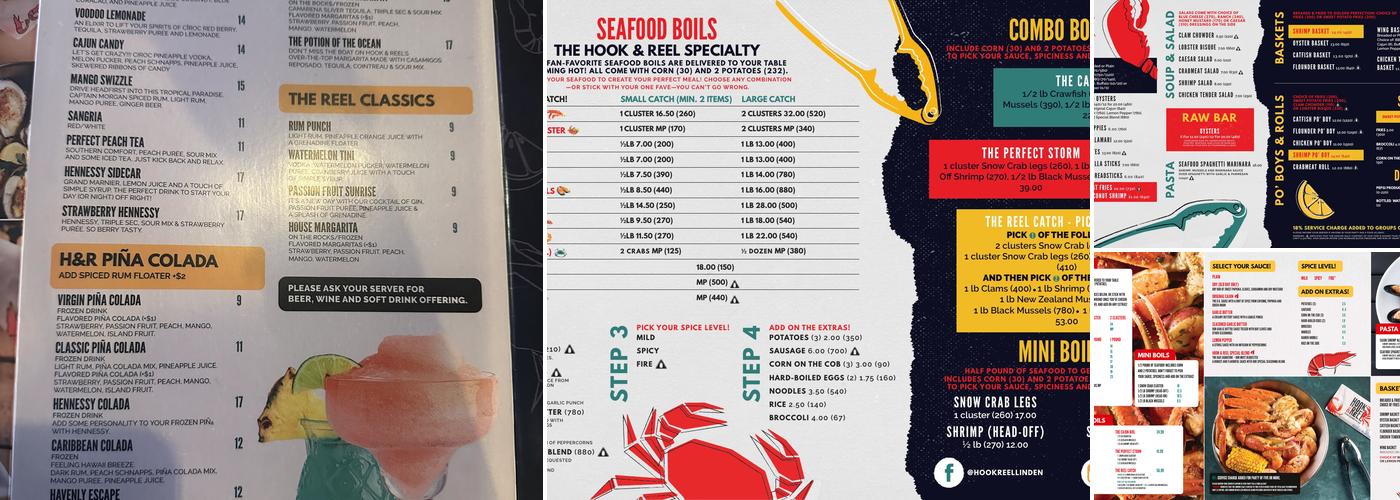 Hook & Reel Cajun Seafood & Bar Menu
