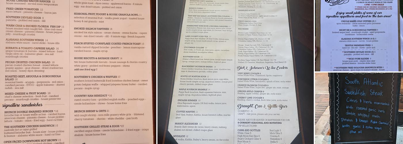 The Southern on 8th Menu