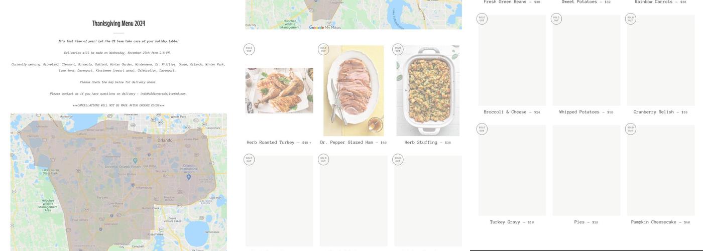 C & B Commercial Kitchen Menu