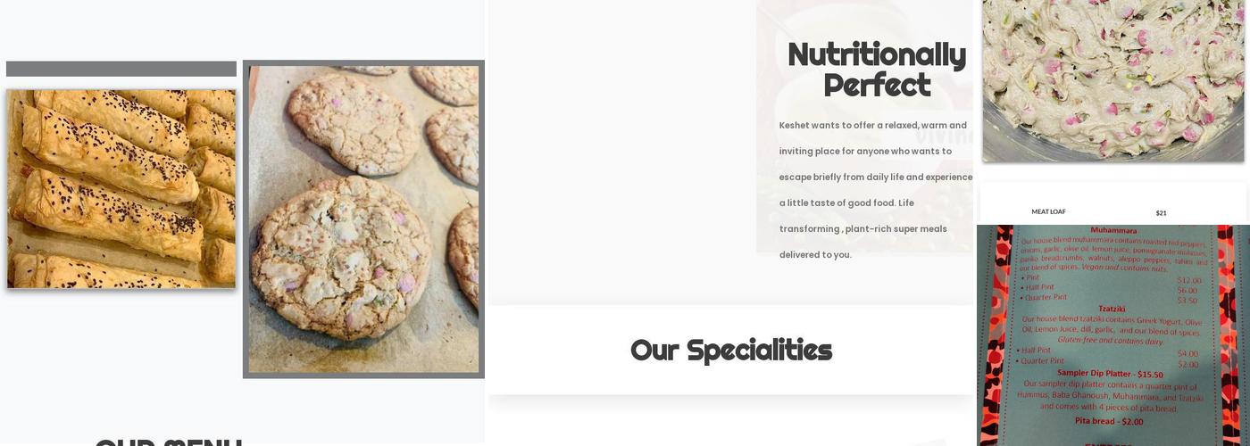 Keshet Kitchen Menu
