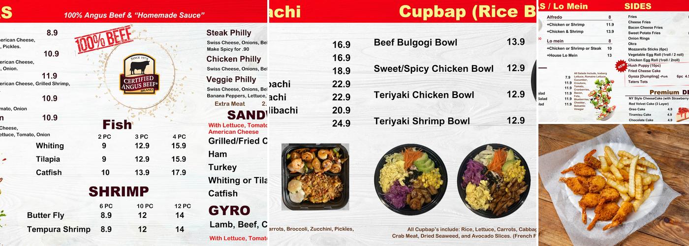 SM Wings Menu