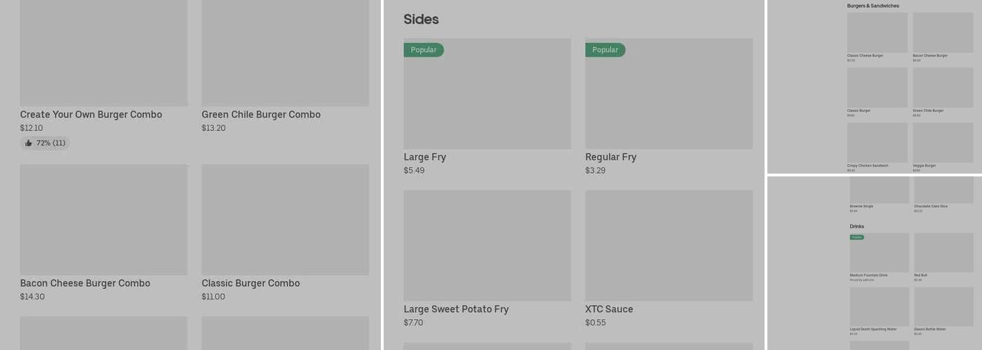 The Burger Experience Menu