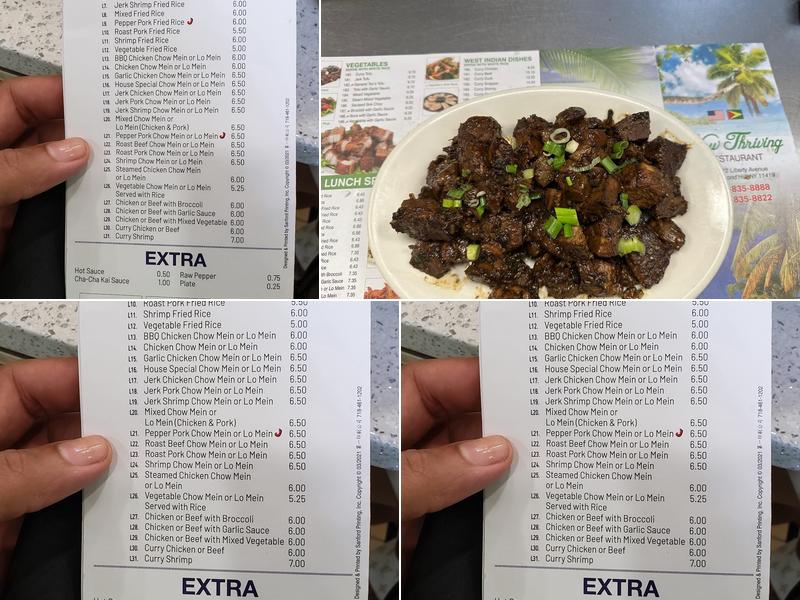 New Thriving Restaurant Menu