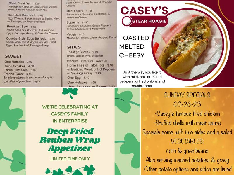 Casey's Menu