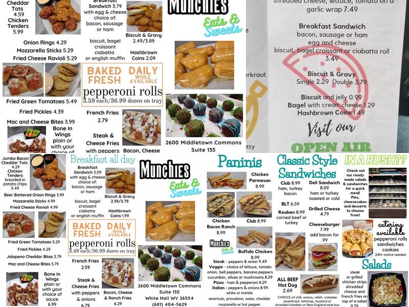 Munchies Eats & Sweets Menu
