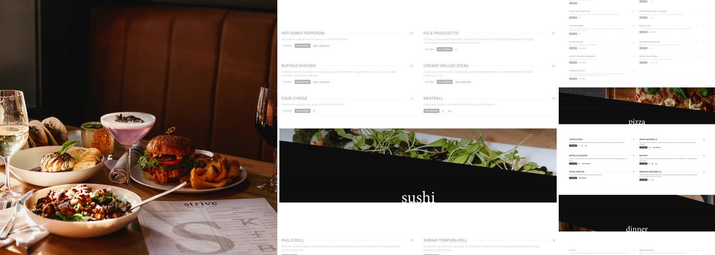 Strive Kitchen + Bar Menu