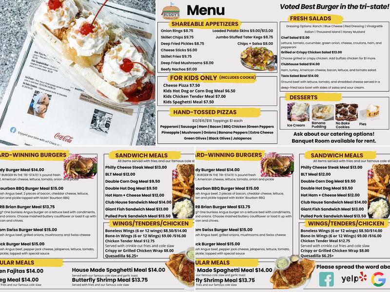 Buddy's Clubhouse Grill Menu