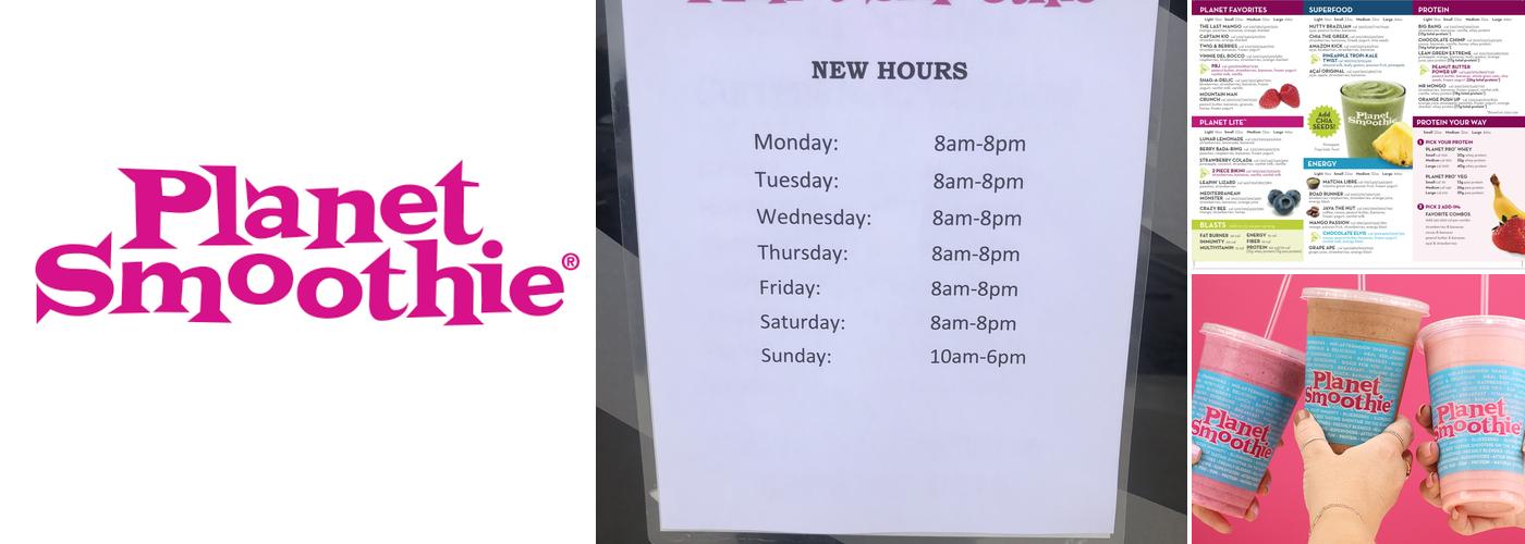 Planet Smoothie Menu