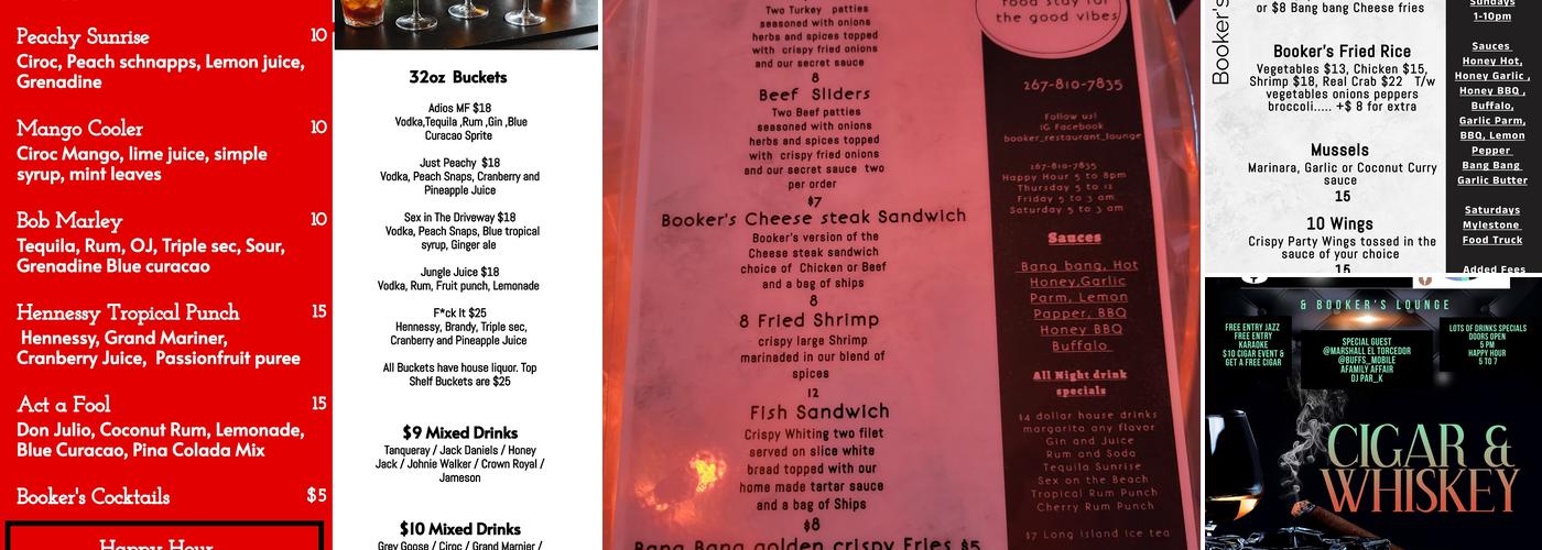 Booker's Restaurant Lounge and Grill Menu