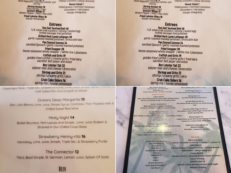 Sea Salt Seafood Lounge Menu