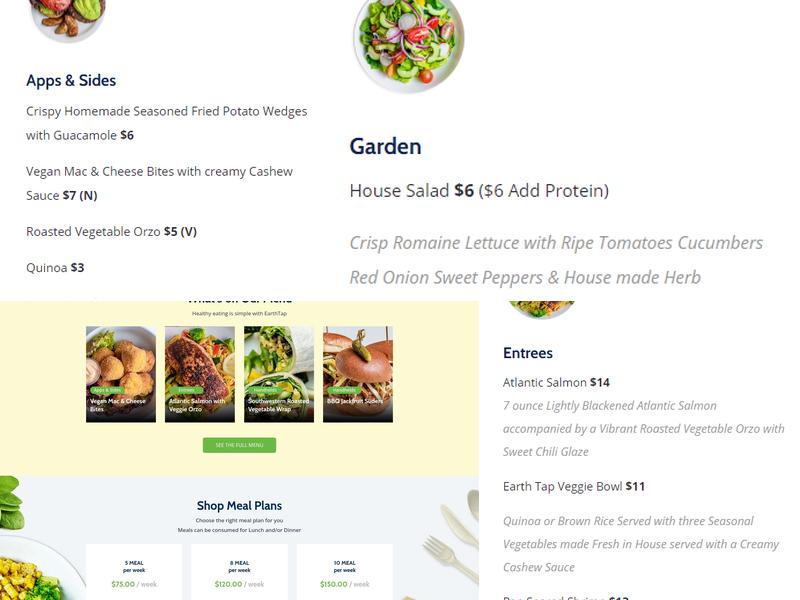 Earth Tap Atlanta Menu