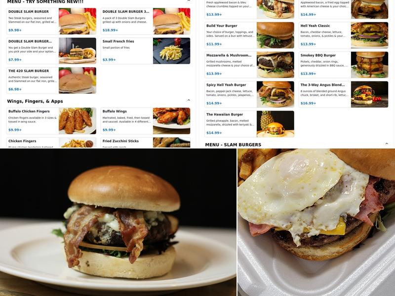 Hell Yeah Hamburger Menu