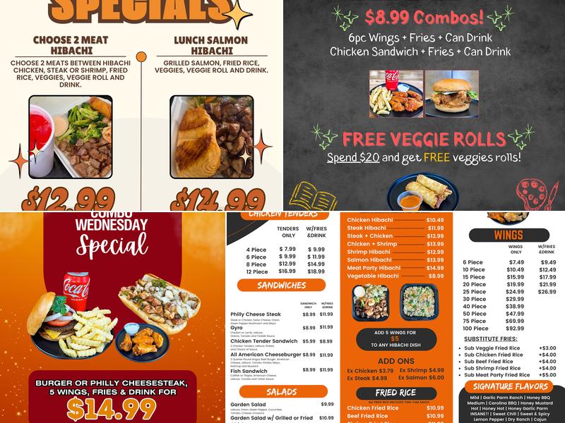 Wingnuts Hibachi & Wings (formerly Everyday) Menu