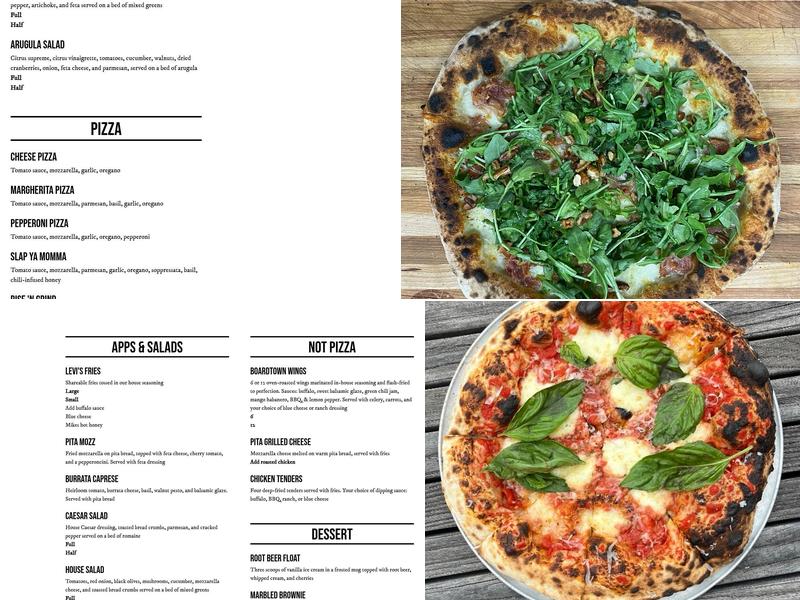 Boardtown Pizza & Pints Menu