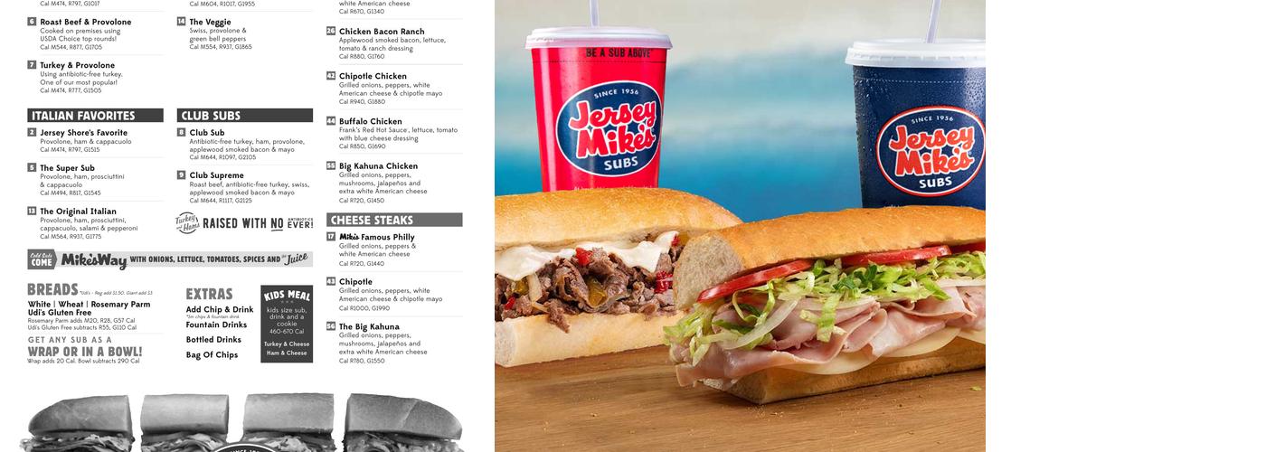 Jersey Mike's Subs Menu