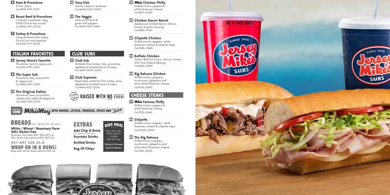 Jersey Mike's Subs Menu