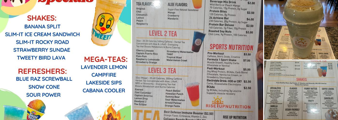 Rise Up Nutrition Menu