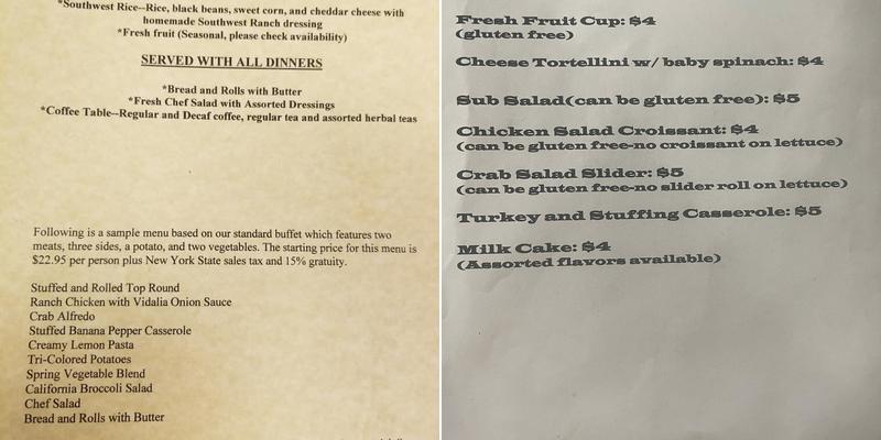 Donna Eick's Menu