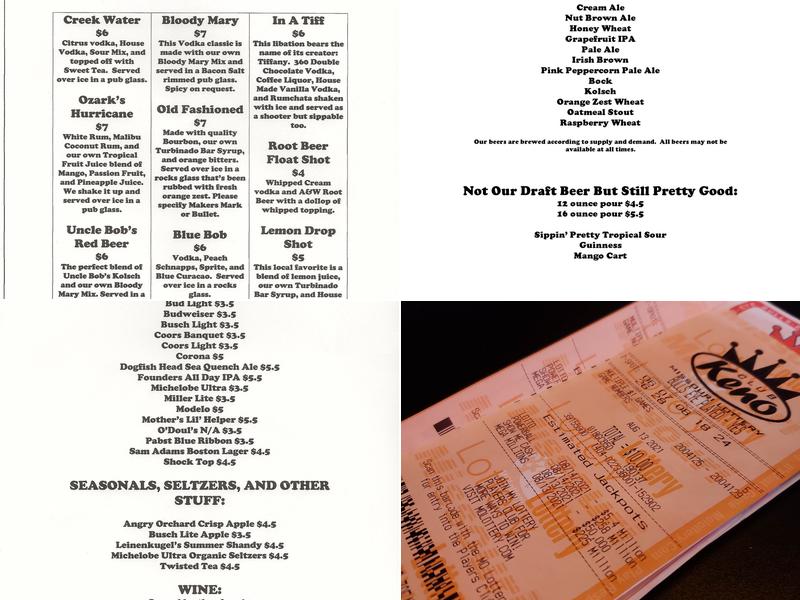 Uncle Bob's Brewpub Menu