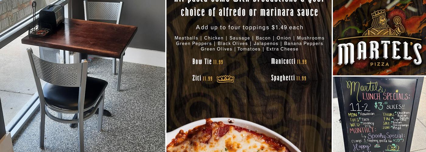 Martel’s Pizza Menu