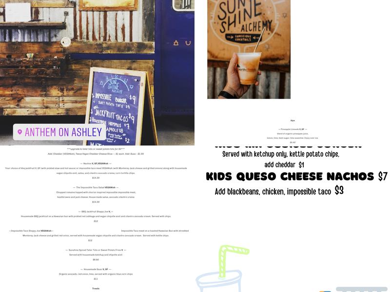 Sunshine Alchemy Menu